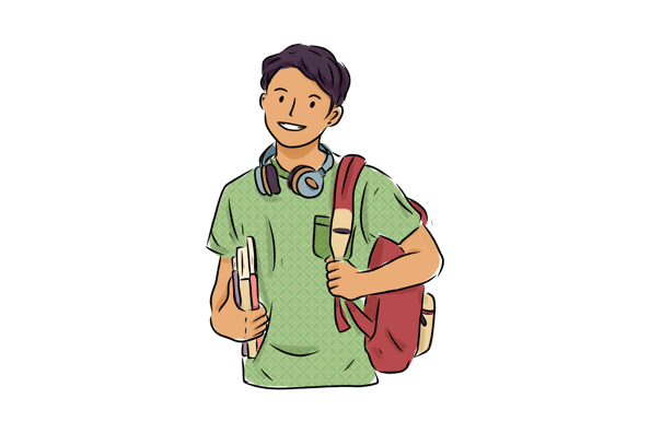 Student using SimpleQR to access academic resources and digital tools easily